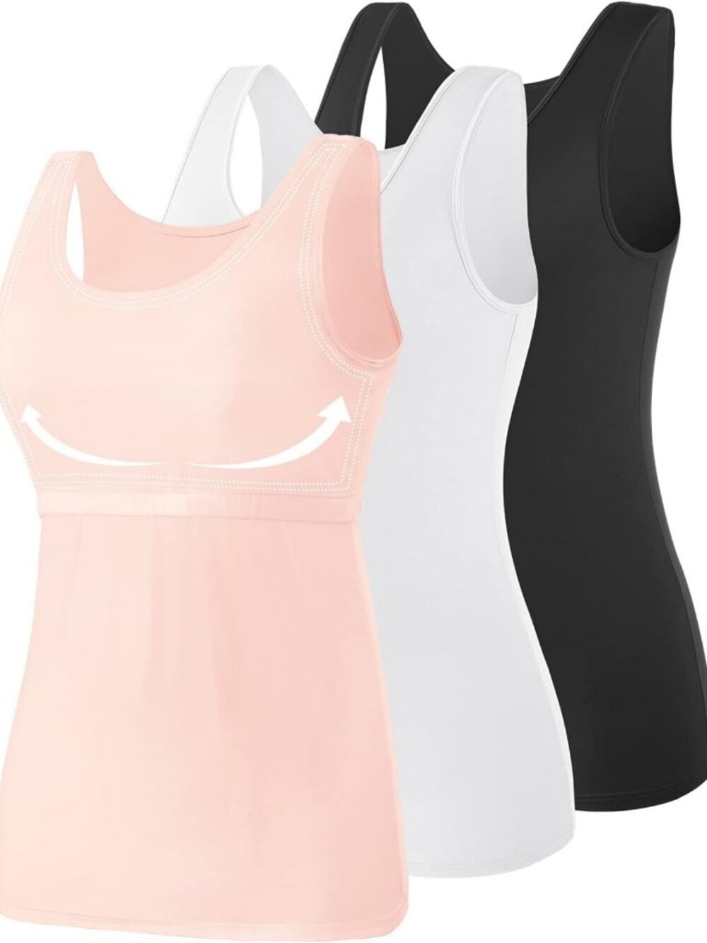 Comfortable Women's Tank Tops with Built-in Bra | Cotton Shelf Bra Undershirts